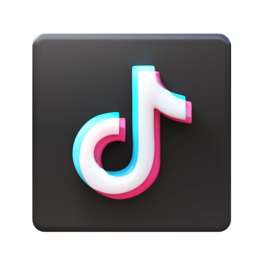 Logo Tiktok na **czarnym** kwadracie.