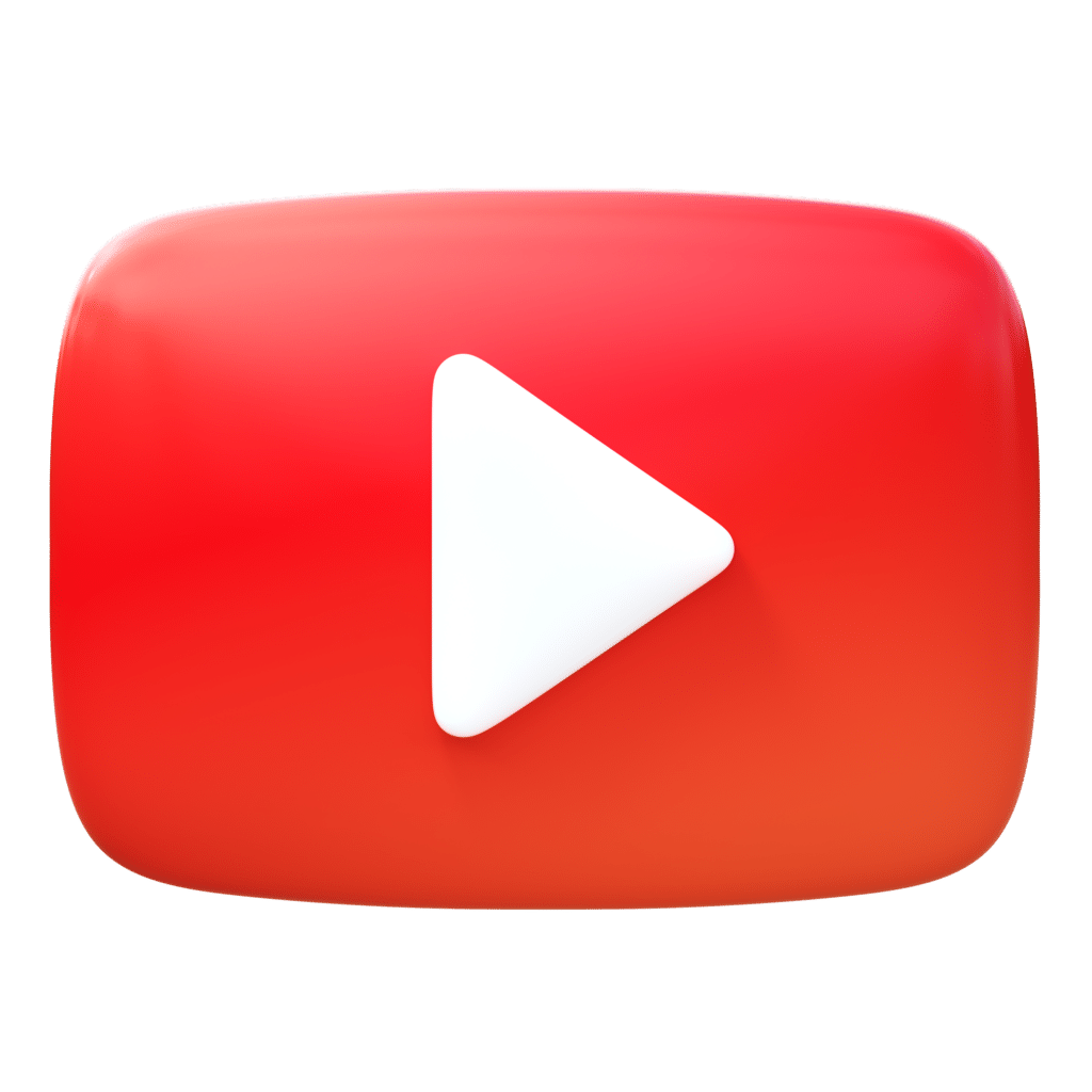 Przycisk odtwarzania YouTube na białym tle autorstwa agencji reklamowej.