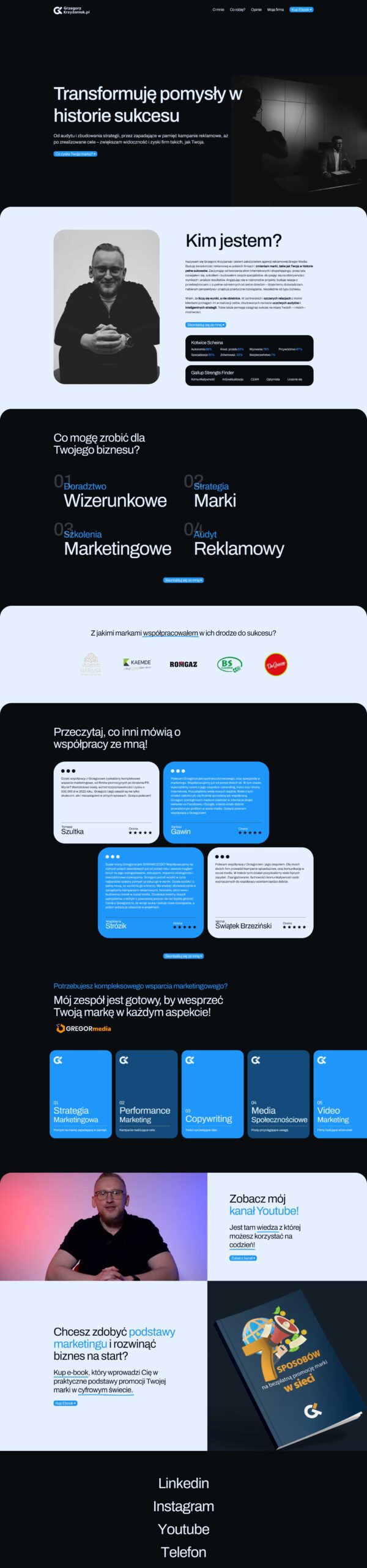 Strony internetowe one page